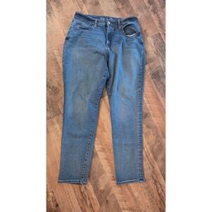 Old Navy Womens High-Rise Curvy O.G. Straight Jeans Blue Medium Wash 14 Tall
